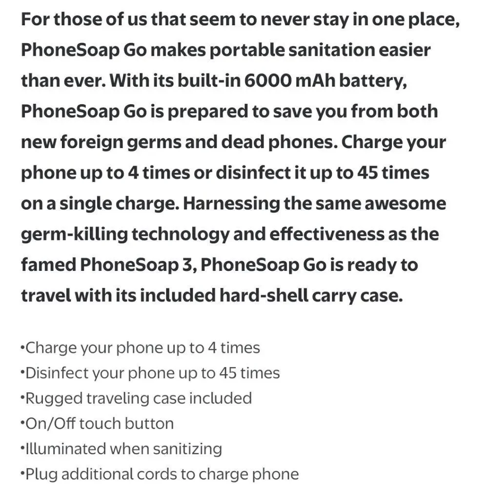 Phone Soap Go Ultraviolet Phone Sanitizer Blue Indigo Keys Wallets